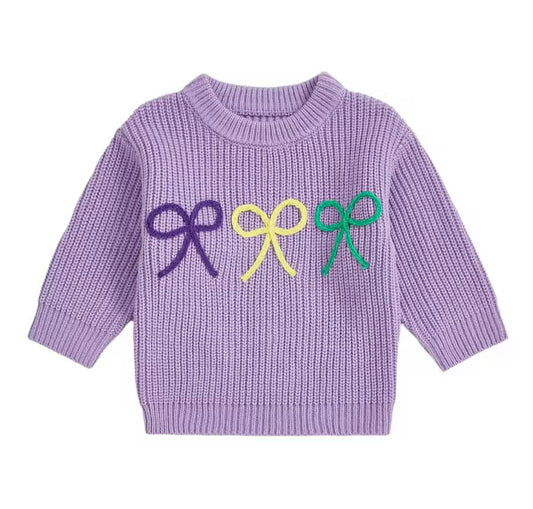 Mardi Gras Bow Sweater