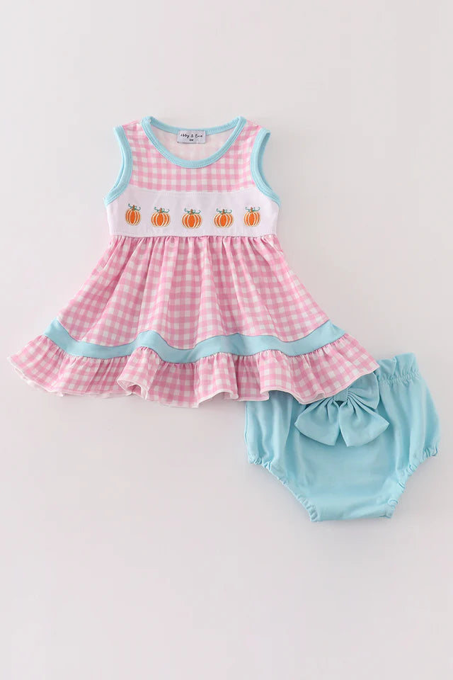 Pumpkin Plaid Bloomer Set