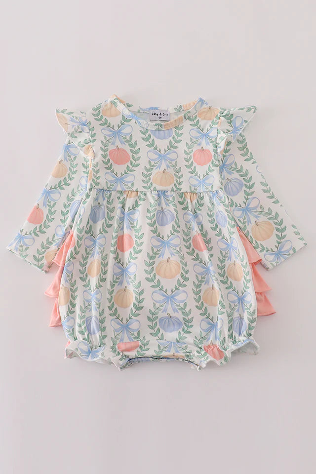 Pumpkin Bows & Ruffles Romper