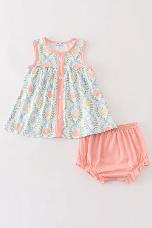 Pink Pumpkin Cascade Bloomer Set