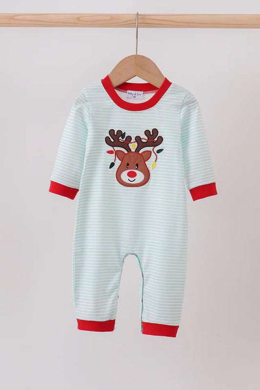 Rudolph & Twinkle Lights Boy Romper  (Presale - arriving approx. 9/3/25)