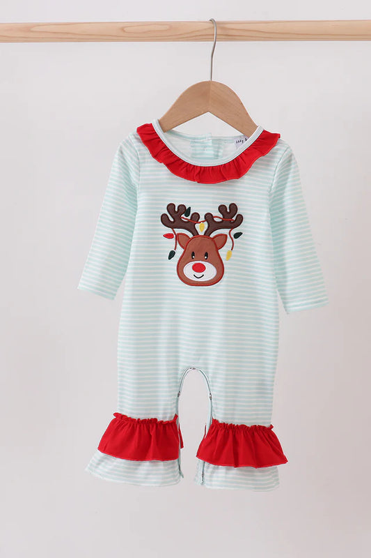 Rudolph & Twinkle Lights Girl Romper  (Presale - arriving approx. 9/3/25)