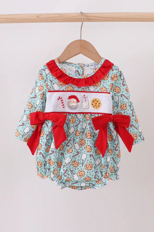 Santa's Milk & Cookie Girl Romper  (Presale - arriving approx. 9/3/25)