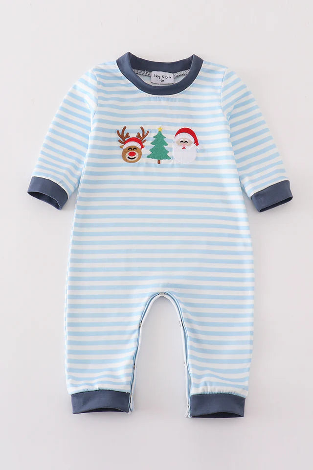 Frosty Cheer Santa & Reindeer Holiday Boy Romper
