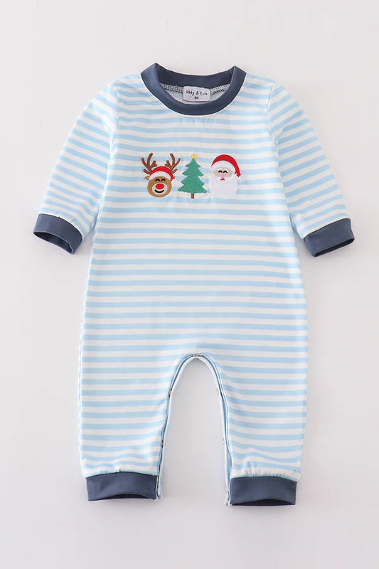 Frosty Cheer Santa & Reindeer Holiday Boy Romper