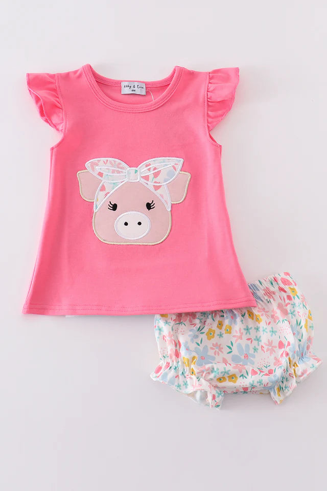 Pretty Pink Piggie Bloomer Set