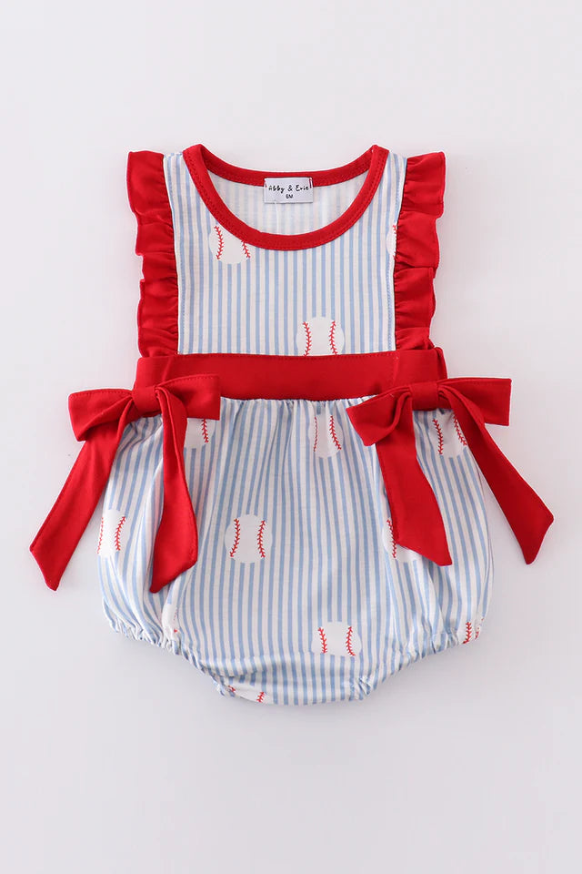 Batter Up Baby Girl Romper
