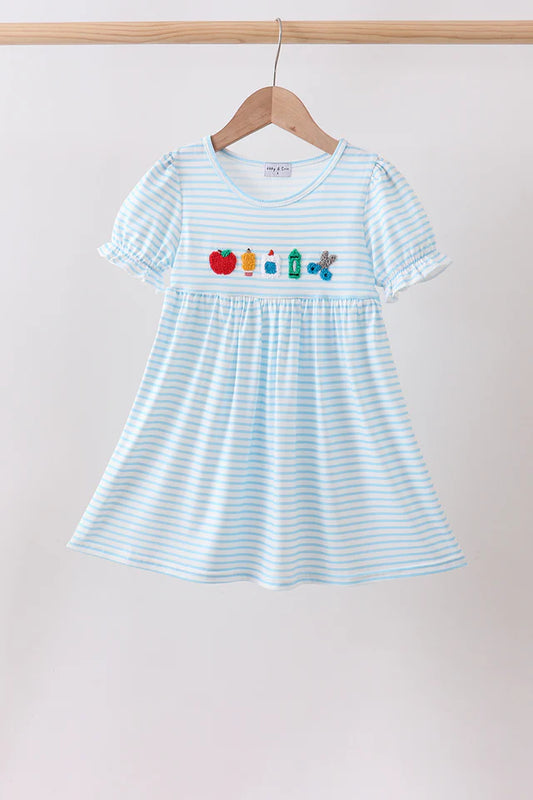 Blue School Apple French Knot Dress