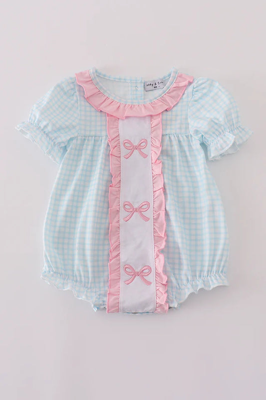 Bow GIngham Ruffle Bubble
