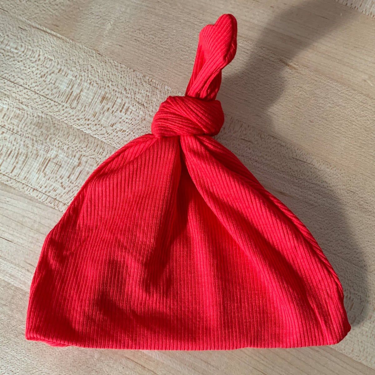 Ribbed Red Knotted Gown