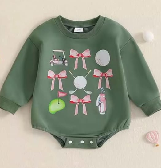 Golf & Bows Girl Romper