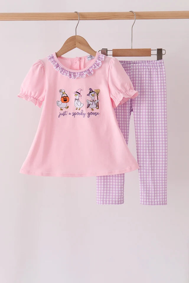 Just a Spooky Goose Pink Pant Set (ETA: 10/12/26)