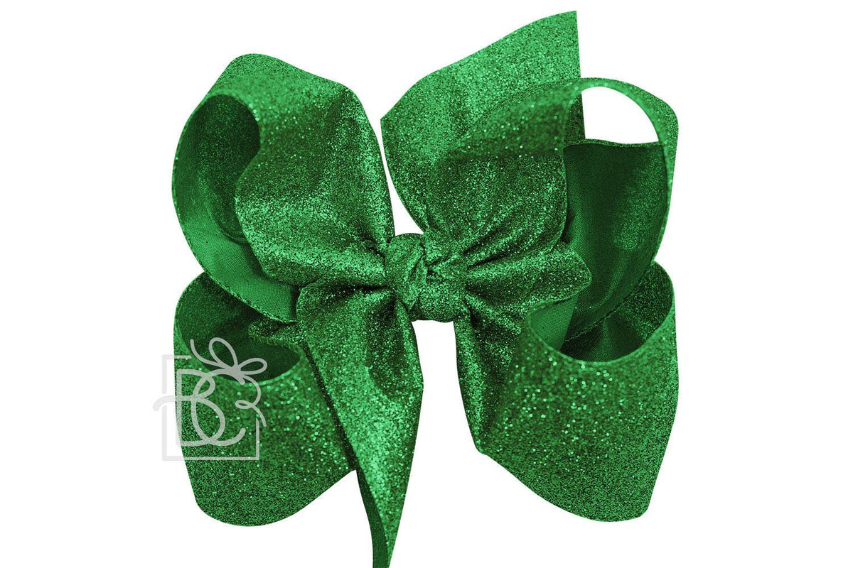 GLITTER METALLIC BOW ON CLIP
