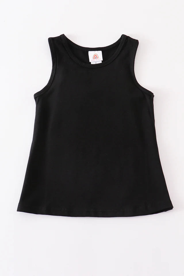 Black Blank Basic Kids Tank Top