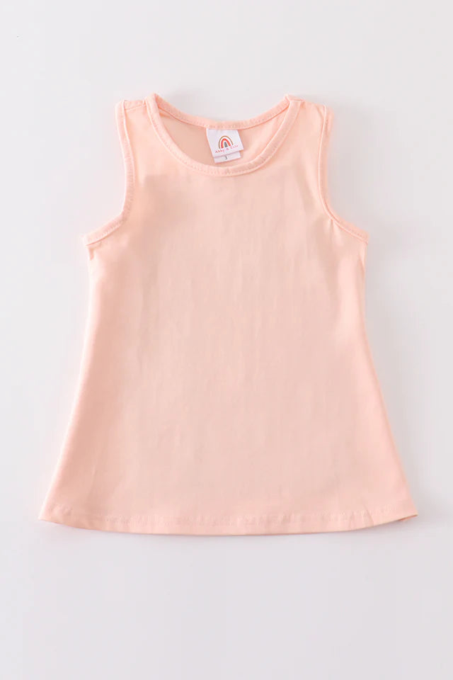 Peach Blank Basic Kids Tank Top
