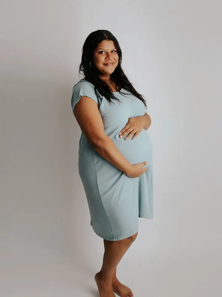 Blue Bird Maternity Mommy Labor and Delivery/ Nursing Gown