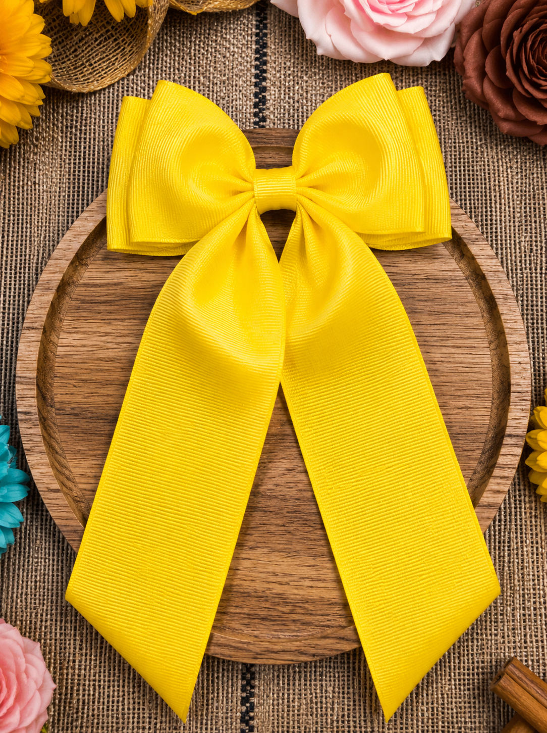 Double Looped Long Tail Boutique Hair Bow | Girls Grosgrain Hair Bow (9/8/26)