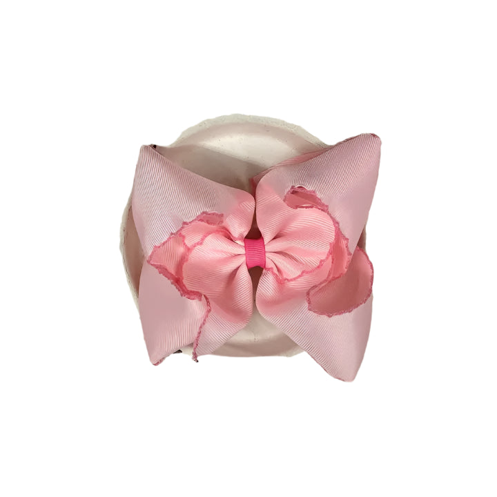 Light Pink with Pink Moonstitch Hair Bow