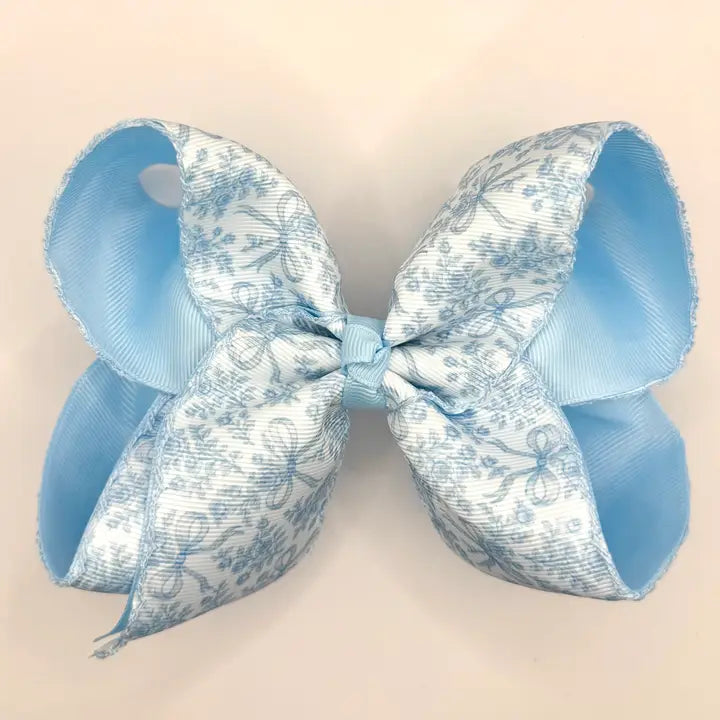 Blue Bow Toile Moonstitch 5.5"