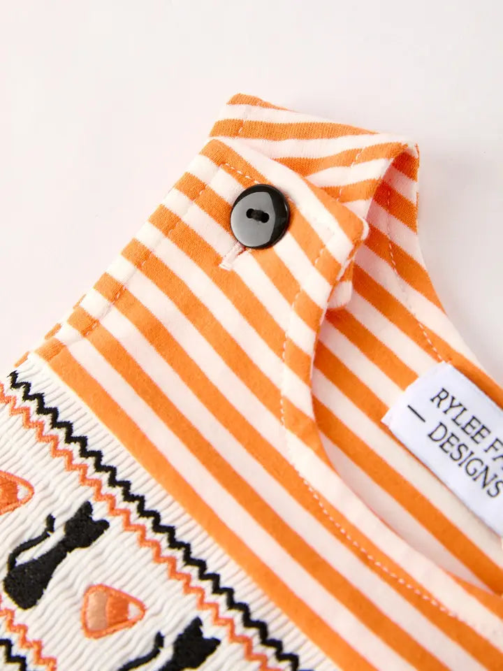 Black Cat Stripe Romper
