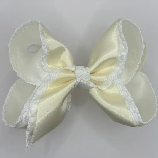 Ivory Satin Bow 5.5"