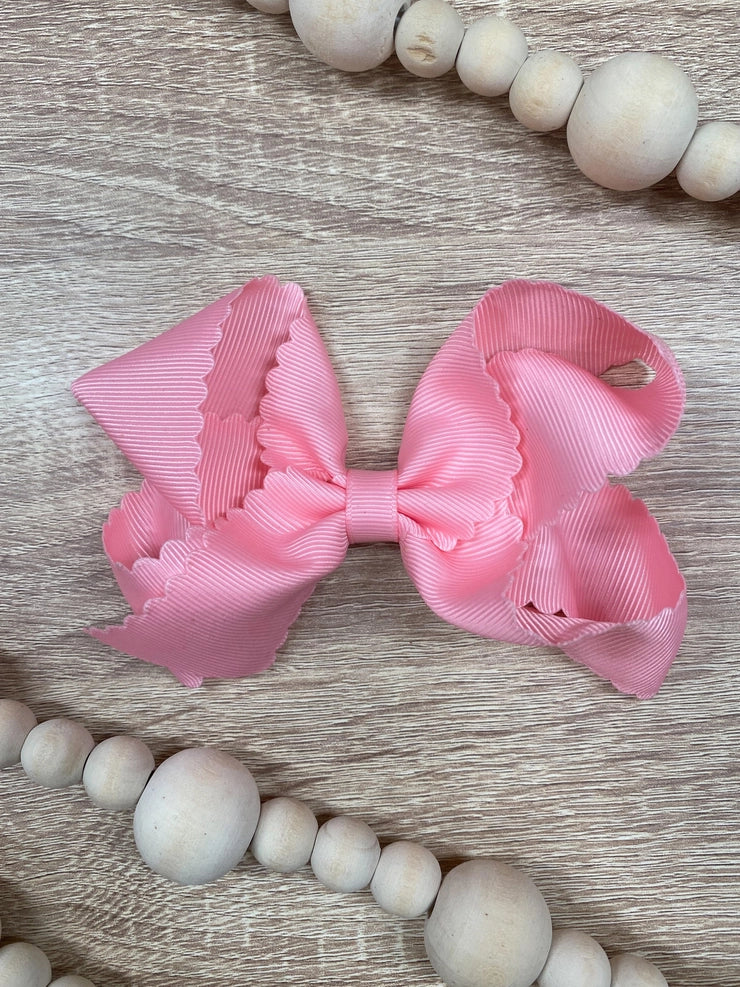 Scalloped Hair Bows - Alligator Clip - 5.5" Girls