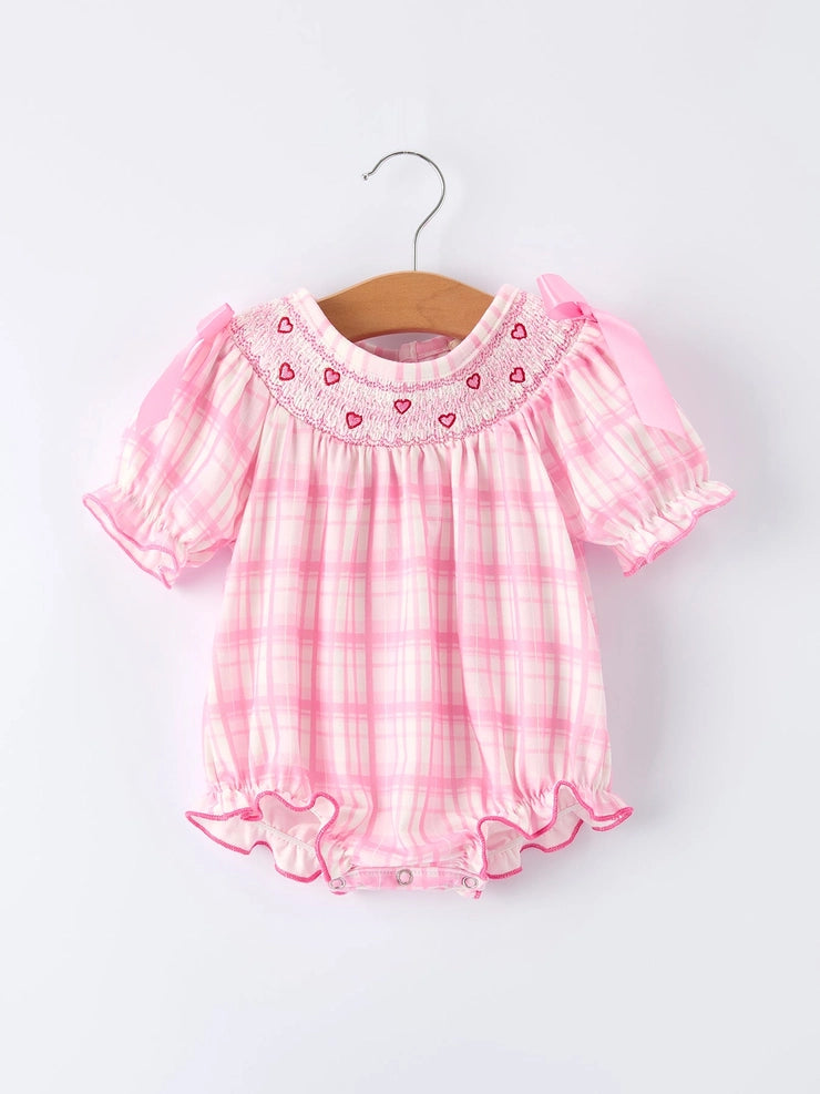 Dainy Hearts Plaid Ruffle Bubble