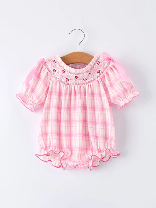 Dainy Hearts Plaid Ruffle Bubble