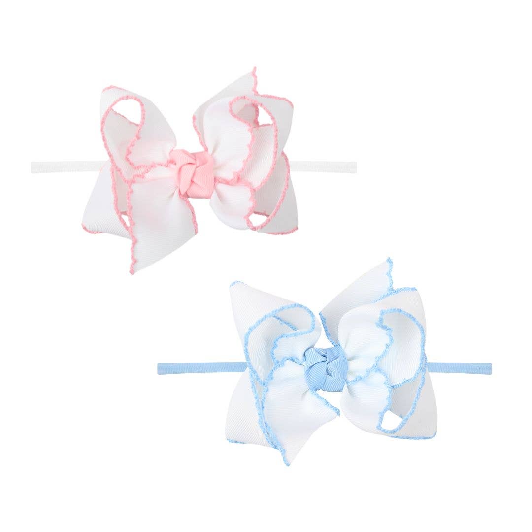 1/4"PANTYHOSE HEADBAND W/ CROCHET EDGE HAIR BOW