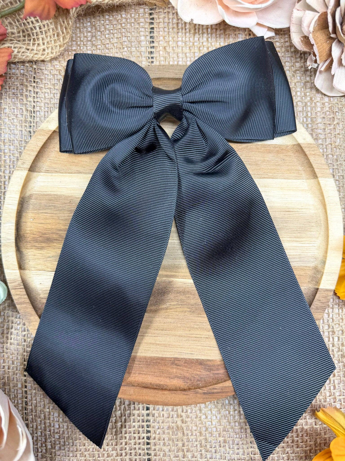 Double Looped Long Tail Boutique Hair Bow | Girls Grosgrain Hair Bow (9/8/26)