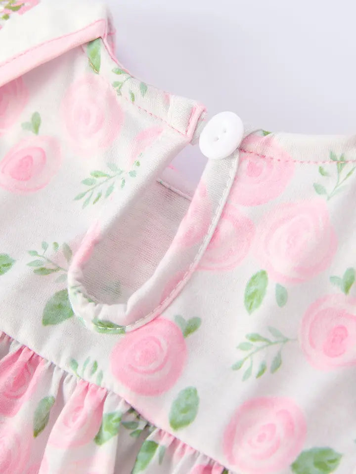 Pink Floral Cross Diaper Set