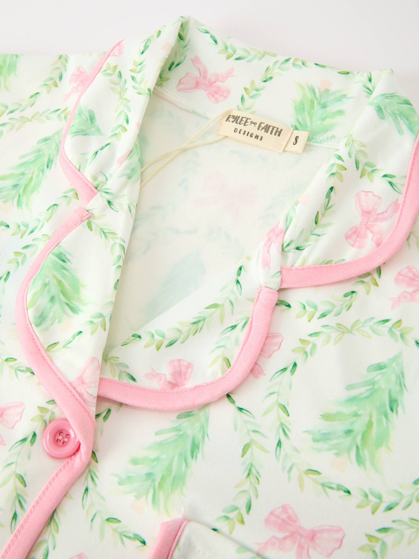PREORDER: Mommy & Me Christmas Tree & Bow Print Girls Pajama Set (ETA: End of September)