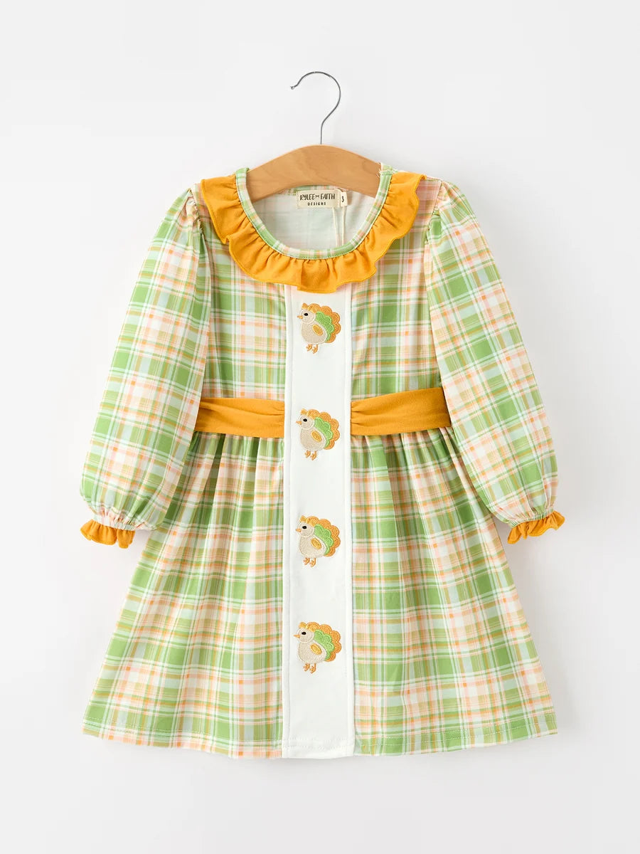 Thanksgiving Turkey Plaid Dress