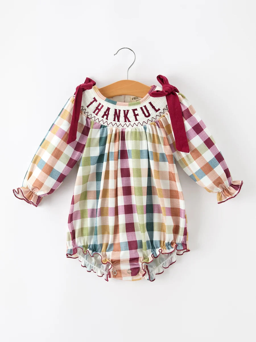 PRESALE: Thankful Plaid Romper  (ETA: mid September)
