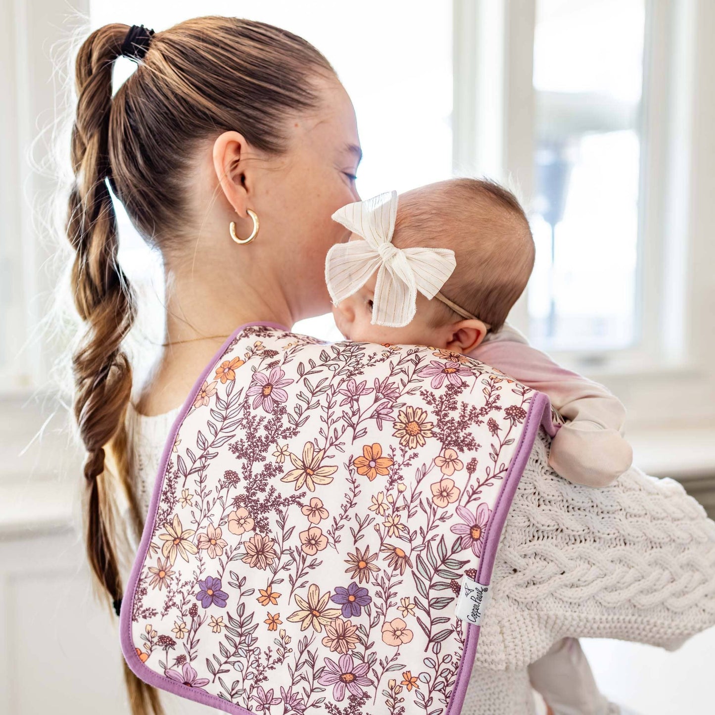 3 Pack Premium Burp Cloths - Flora