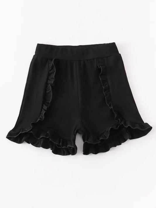 Black Ruffle Girl Shorts
