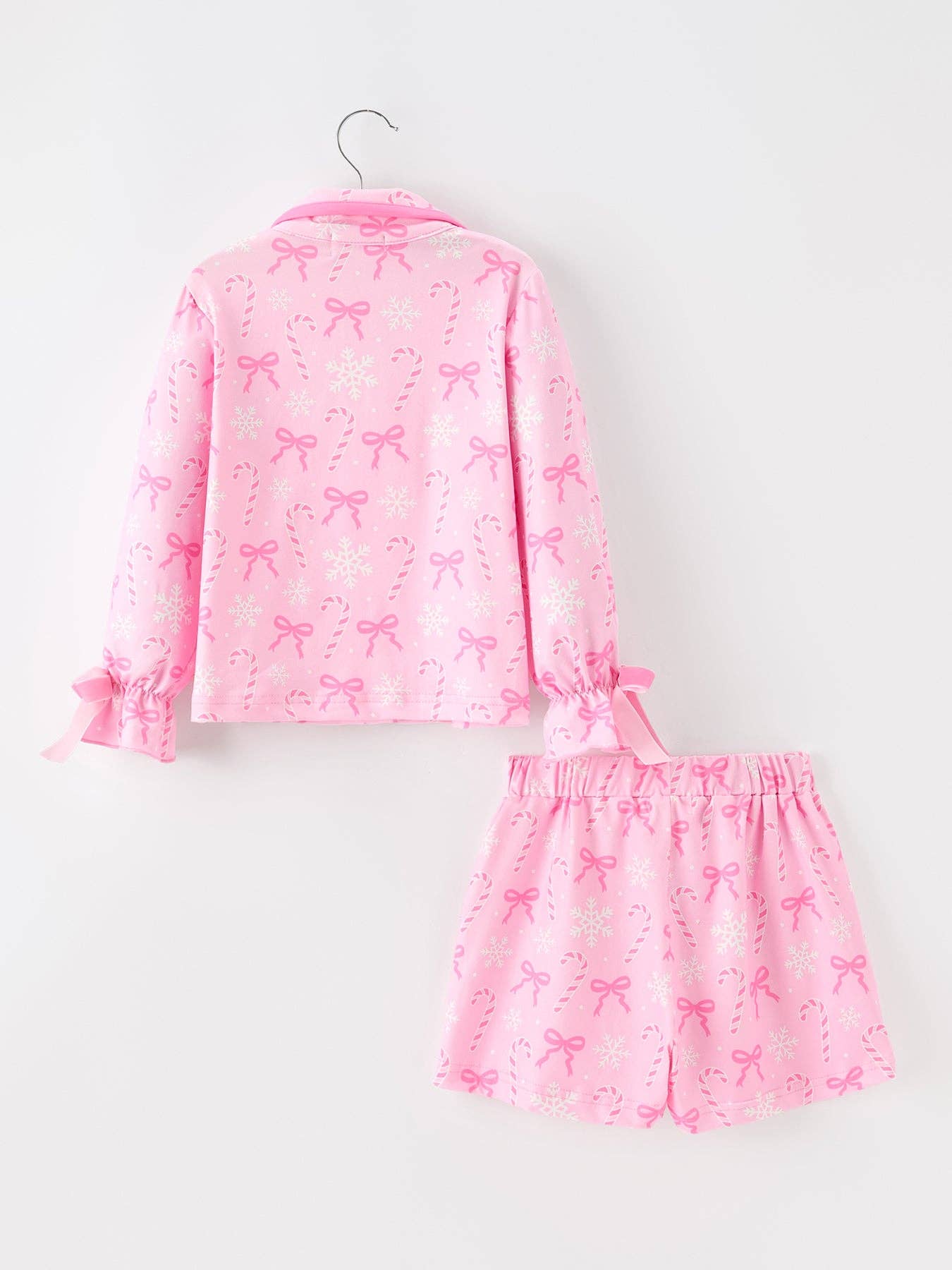 PREORDER: Mommy and Me Pink Christmas Candy Cane Print Pajama Set (ETA: Early October)
