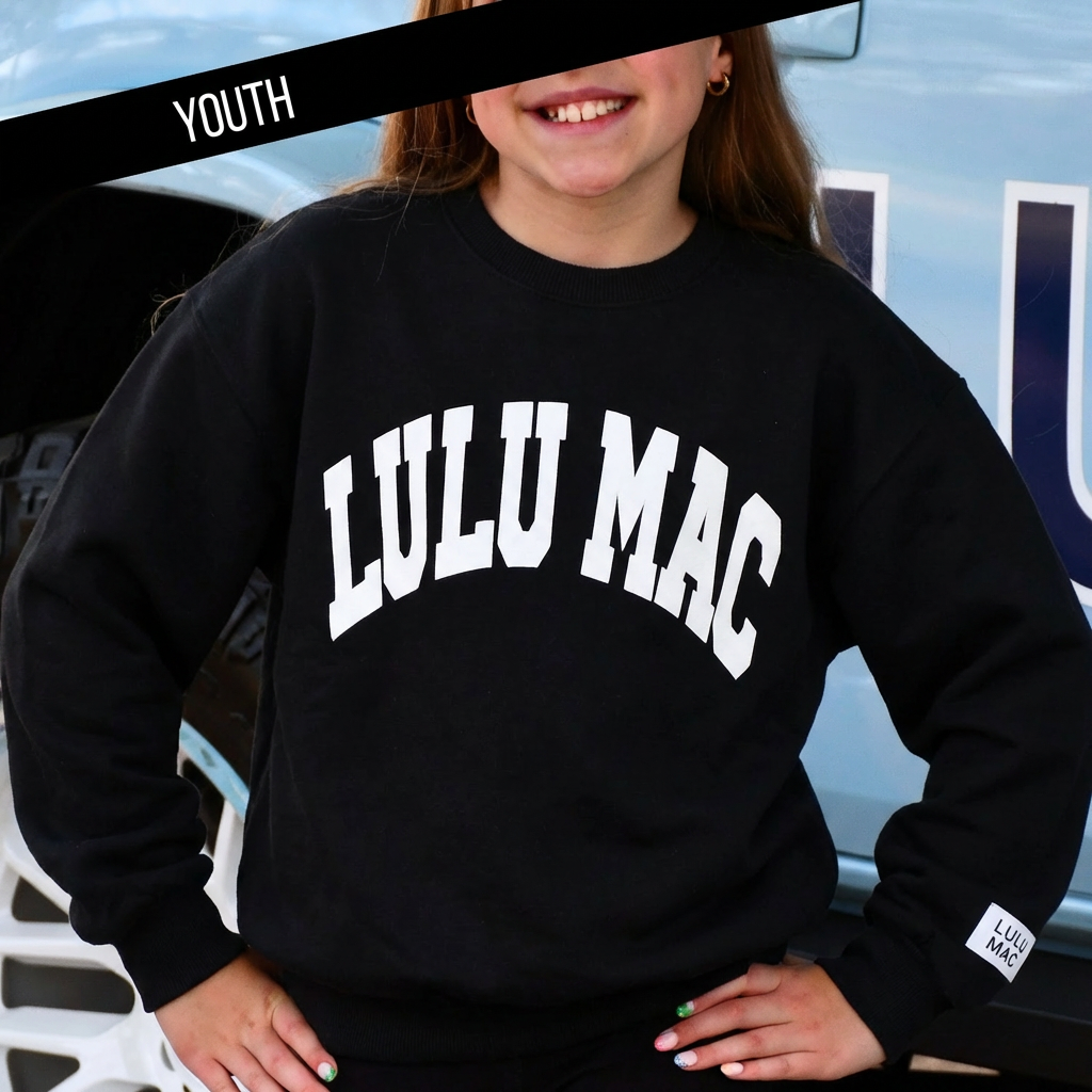 BLACK WITH WHITE PUFF LULU MAC