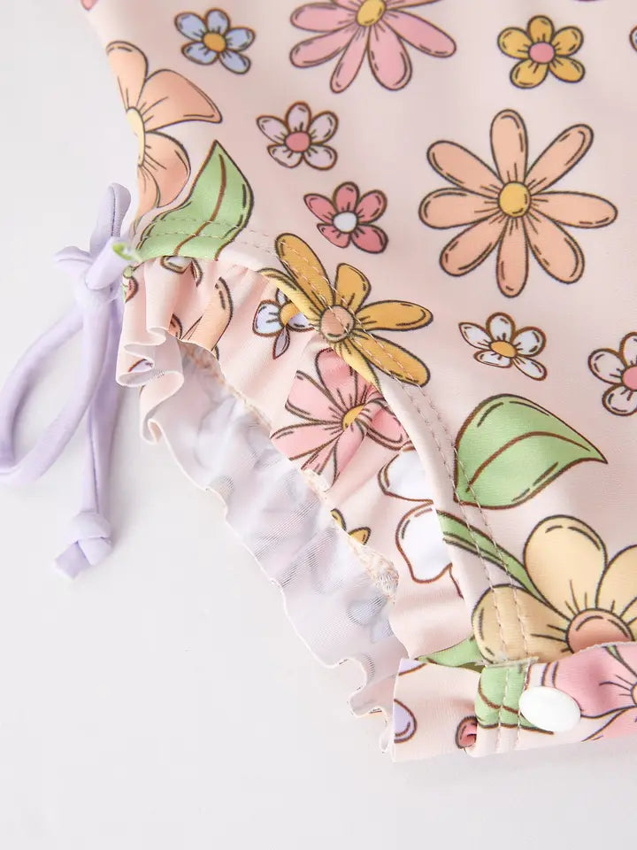 Floral Girls One-Piece Swimsuit