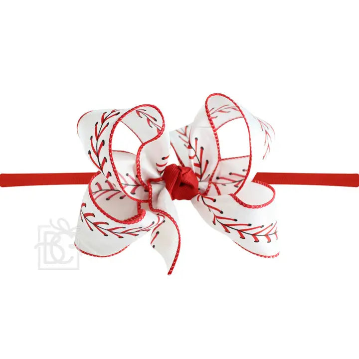 Baseball Headband Bow