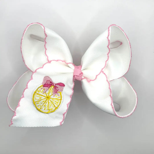 Pink Lemon Moonstitch Bow