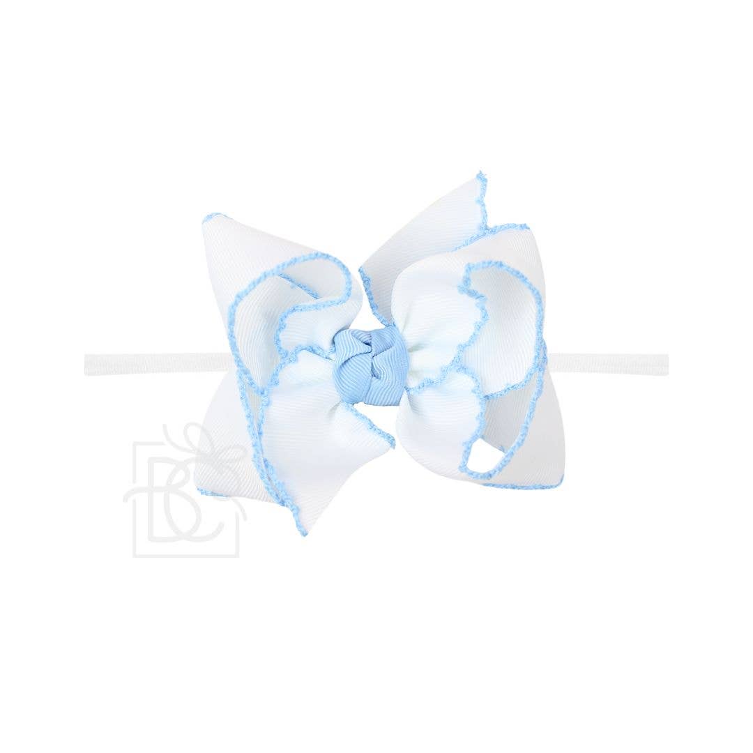 1/4"PANTYHOSE HEADBAND W/ CROCHET EDGE HAIR BOW