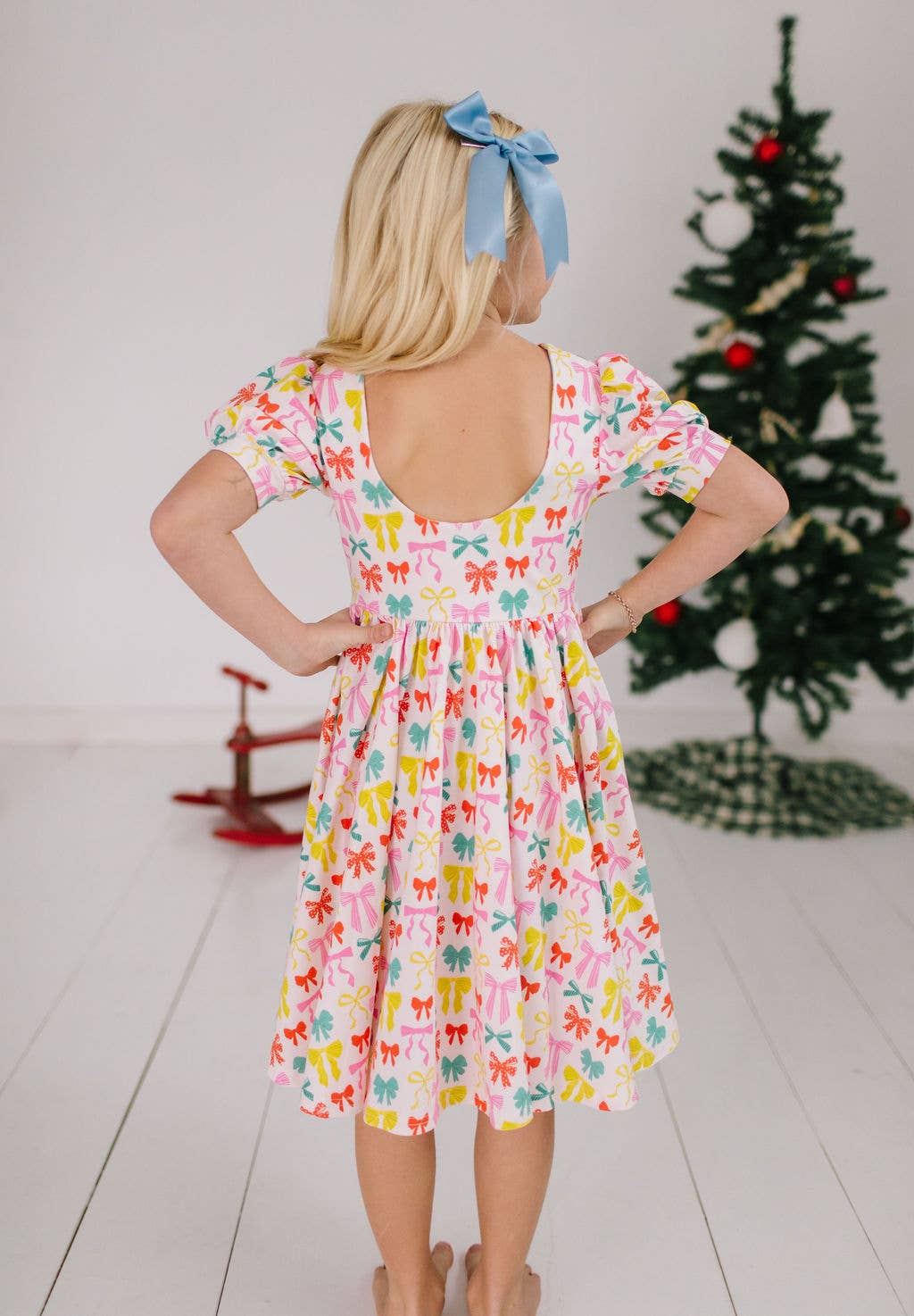 Puff Dress in Holiday Bows | Ollie Jay