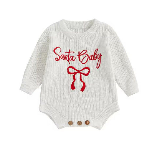 Santa Baby Bow Romper