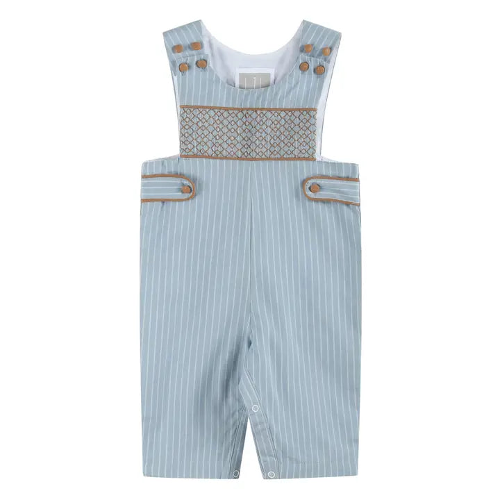 Blue Pinstripe Brown Smocked Jon Jons