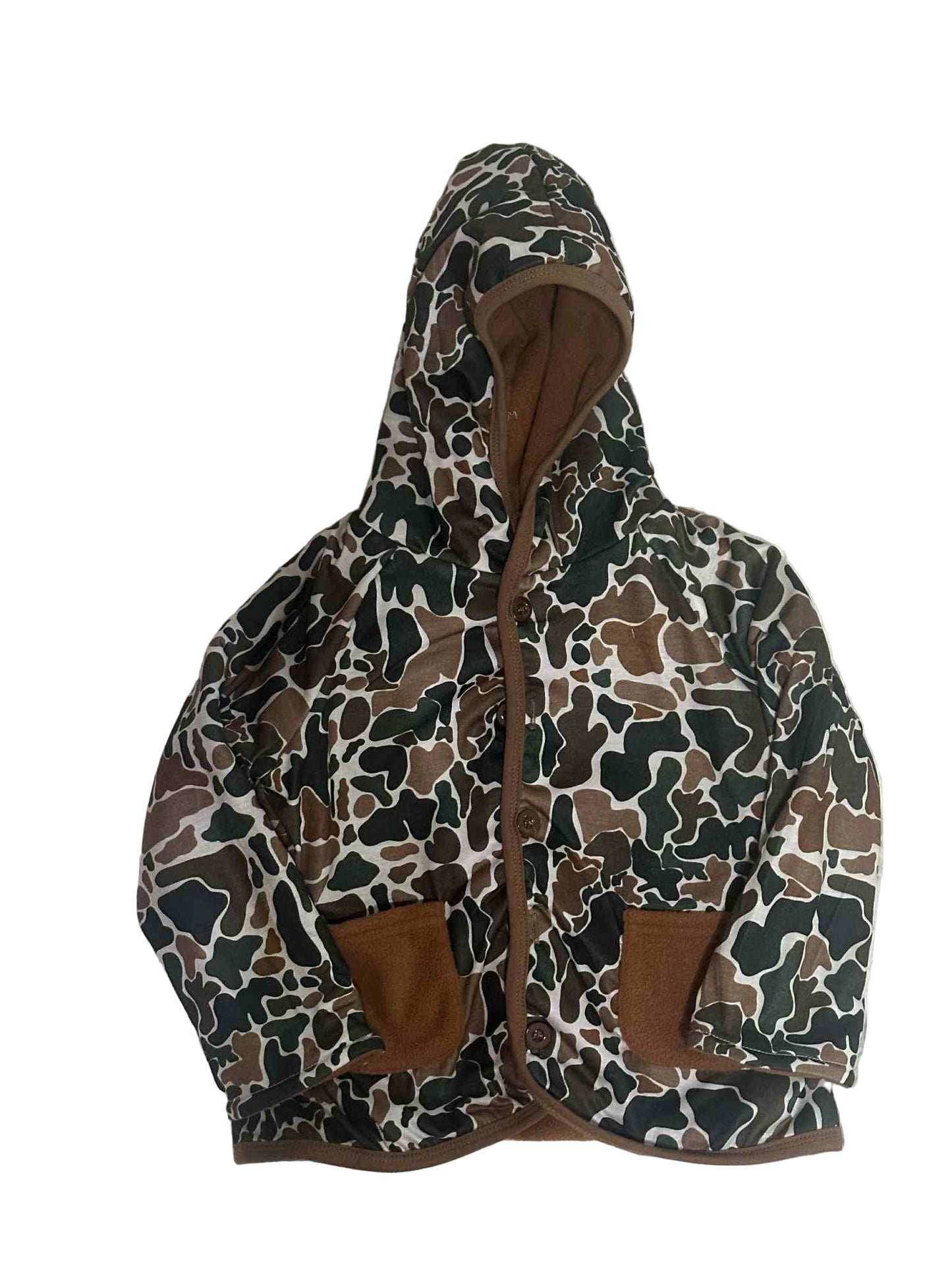 Camo Fleece Lined Hooded Coat
