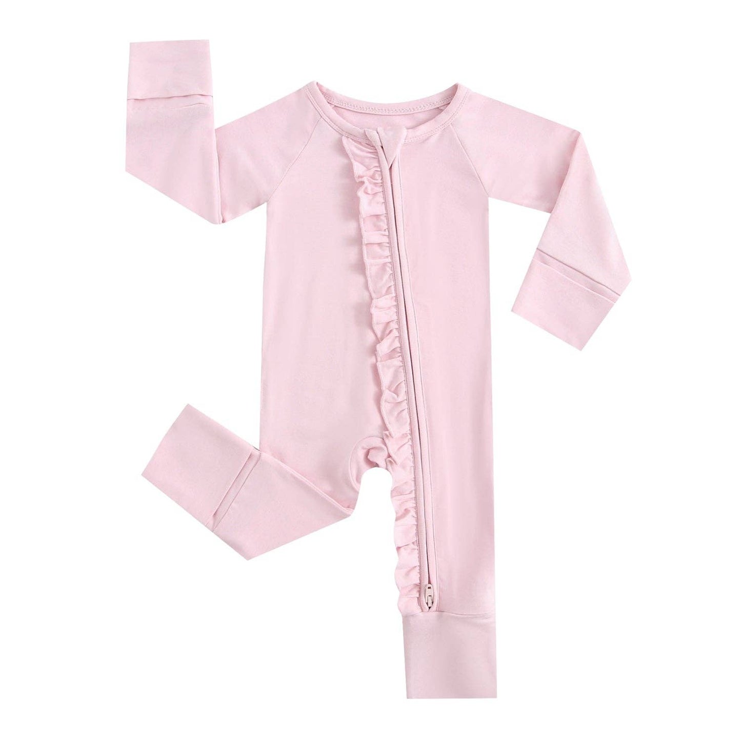 Dawn Ruffled Bamboo Baby Clothing Light Pink Baby Girl
