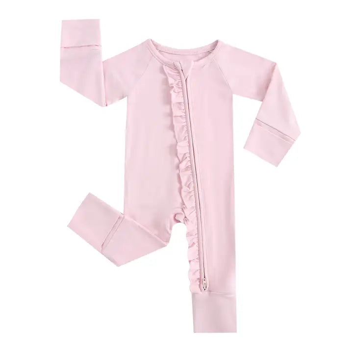 Dawn Ruffled Bamboo Baby Clothing Light Pink Baby Girl (ETA: 7/21/26)