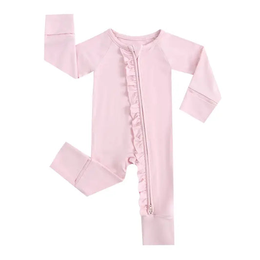 Dawn Ruffled Bamboo Baby Clothing Light Pink Baby Girl