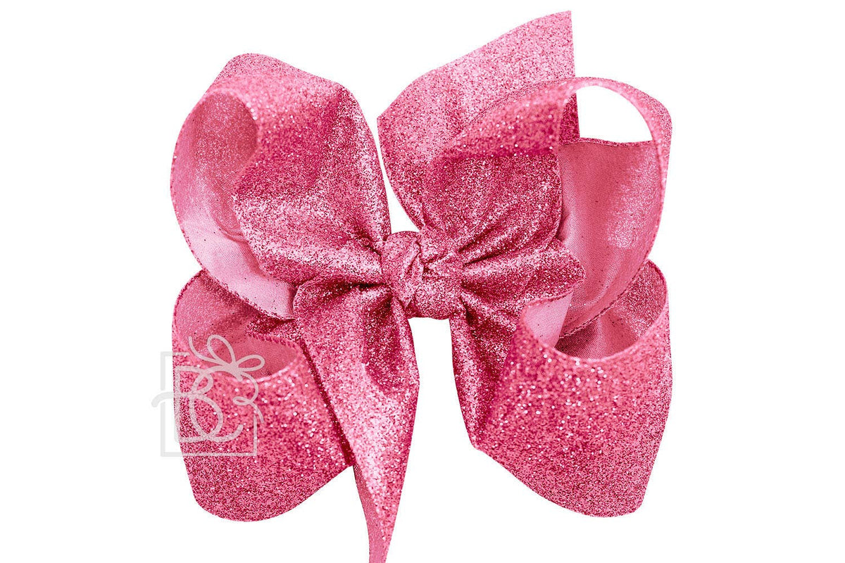 GLITTER METALLIC BOW ON CLIP